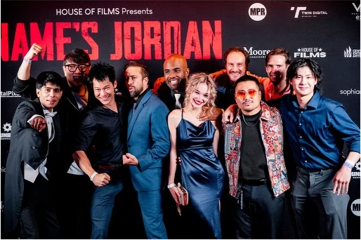 Cast celebrating on the red carpet